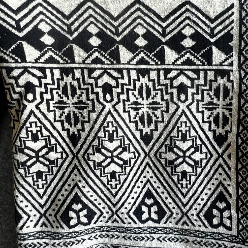 Lucky Brand Sweater Womens Medium Aztec Cardigan‎ Drape Open Front Boho - Picture 7 of 9